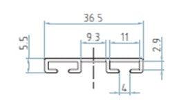 Bottom carrier dimensions to fit rubber seal.